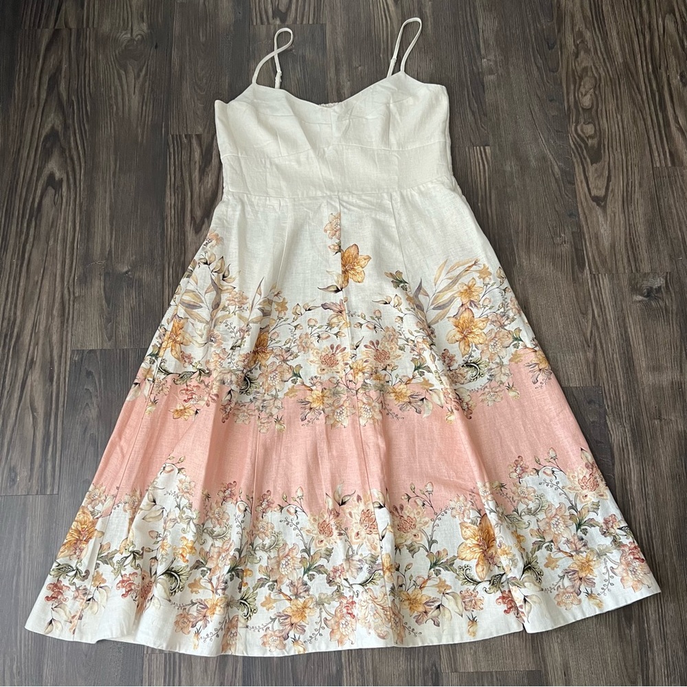 Joie NEW Linen Floral A-line Midi Summer Dress